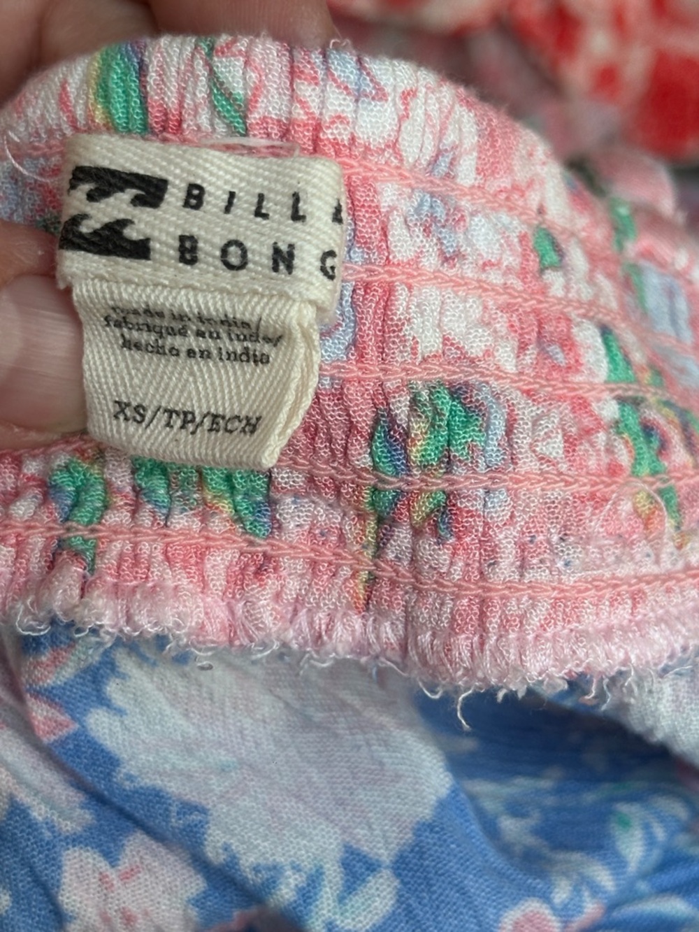 Billabong Floral Border Print Maxi Dress Blue Pink Size XS - Picture 9 of 11